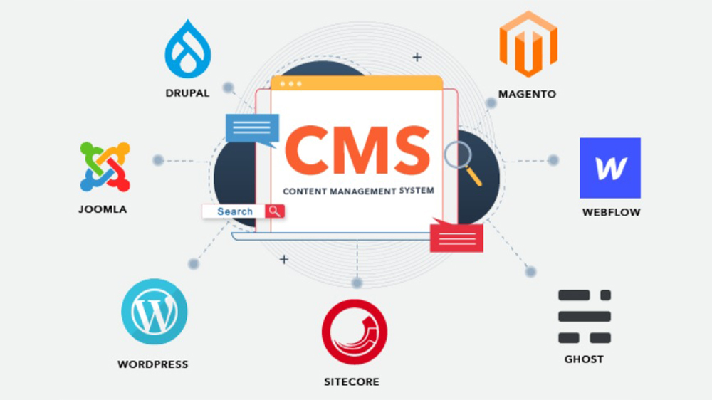طرح گرافیکی از بهترین سیستم‌های مدیریت محتوا
