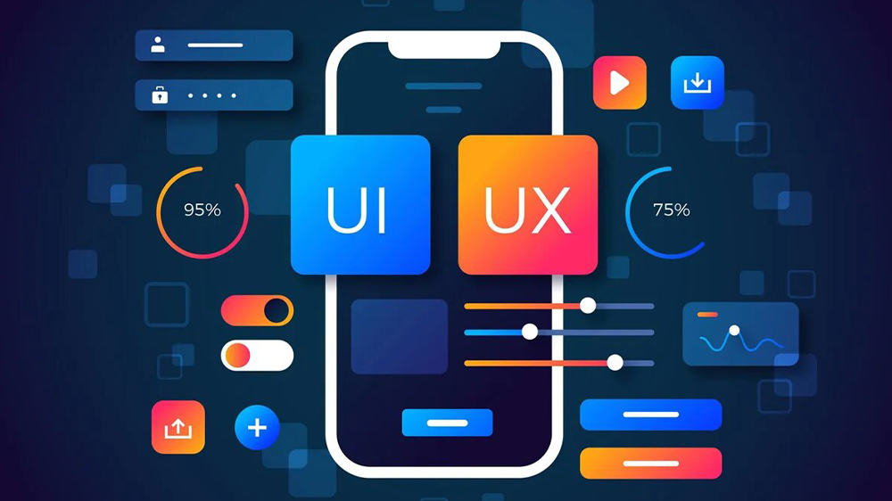 نمایش صفحه موبایل همراه با UI و UX