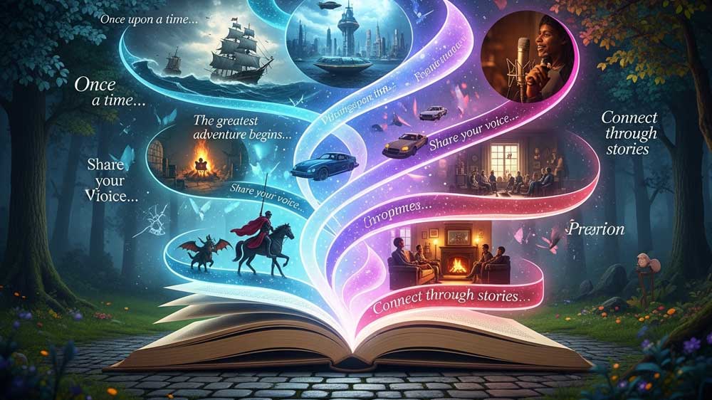 یک کتاب باز با المانهای فنسی و نقل قولهای مختلف