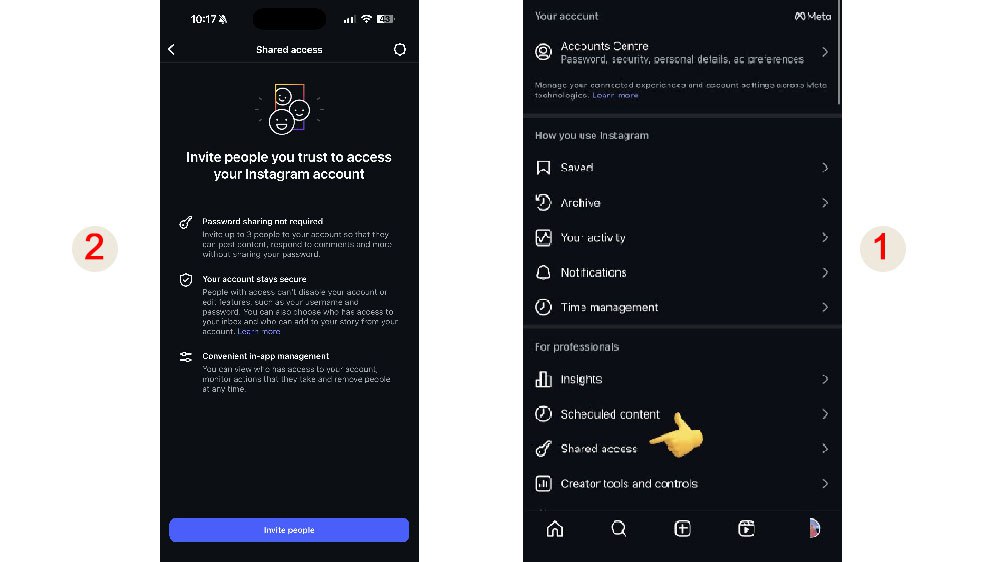 نحوه فعال کردن قابلیت shared access در اینستاگرام