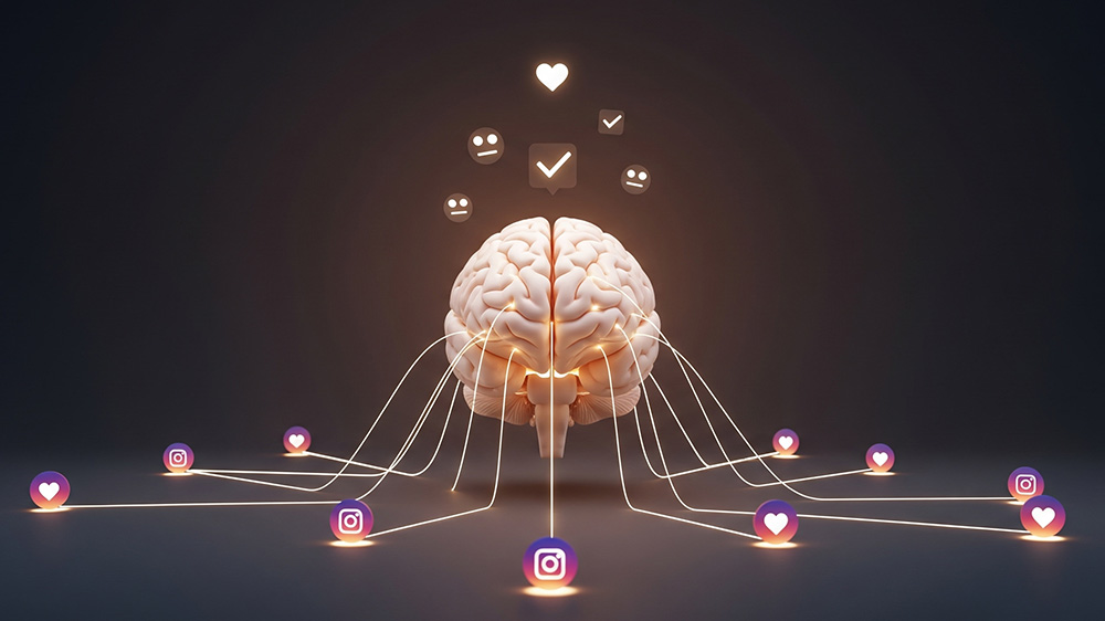 تصویر مفهومی درک روانشناسی مخاطب اینستاگرام