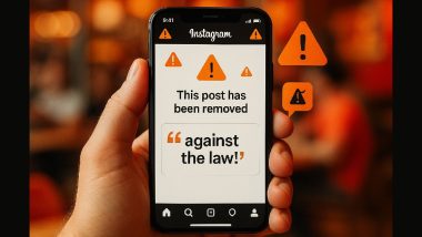 دستی گوشی را گرفته و پیام هشدار پاک شدن پست با بک گراند روشن