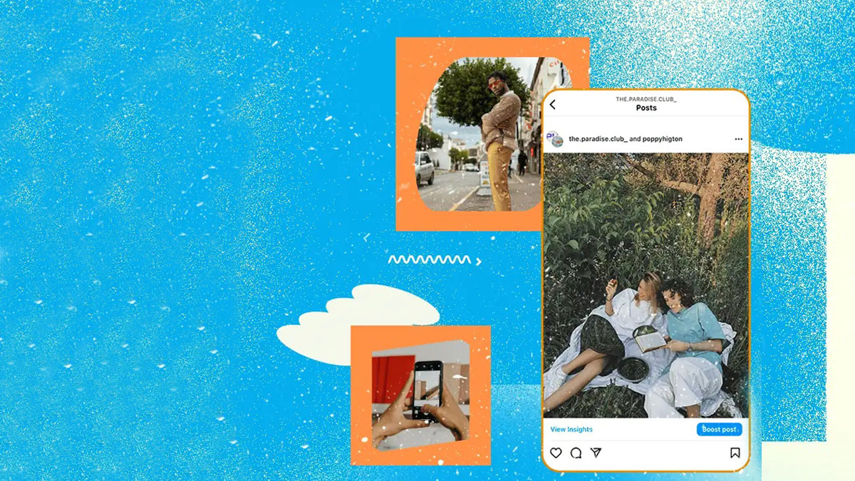 یک مرد، یه گوشی در حال عکس گرفتن و دو زن در حال حرف زدن