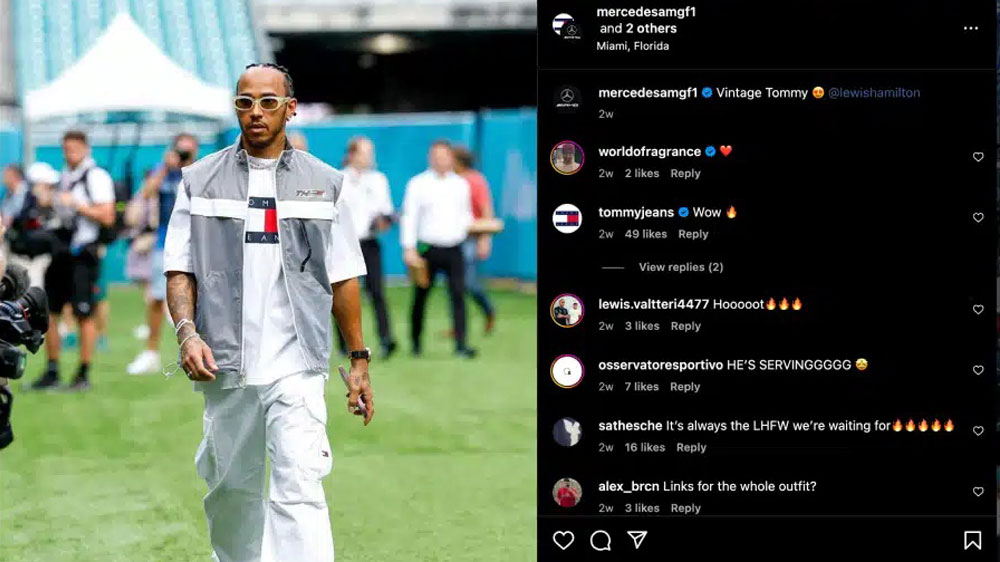 پست اینستاگرام از لوئیس همیلتون و کامنتهای زیر آن