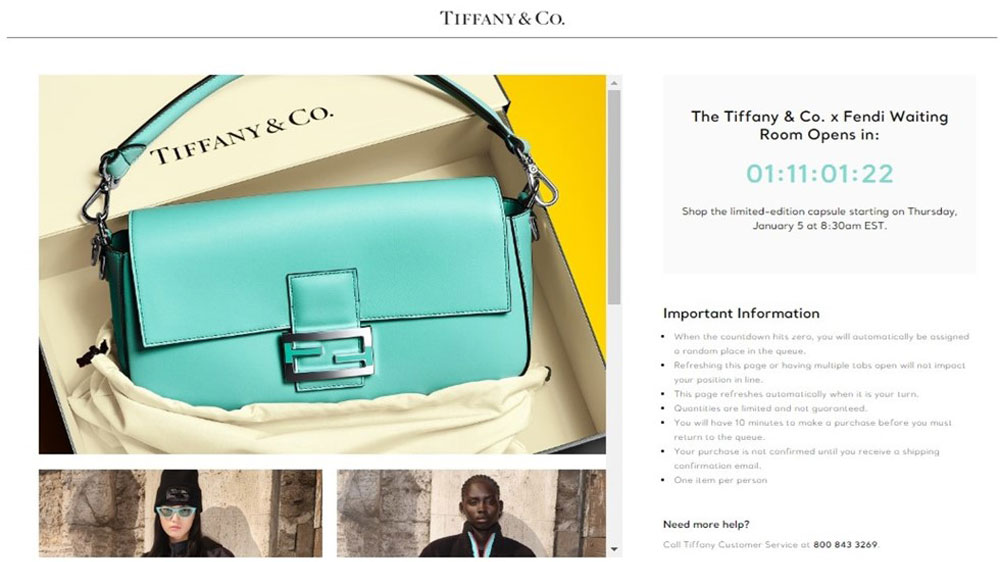 صفحه فروش کیف آبی برای همکاری فندی و تیفانی